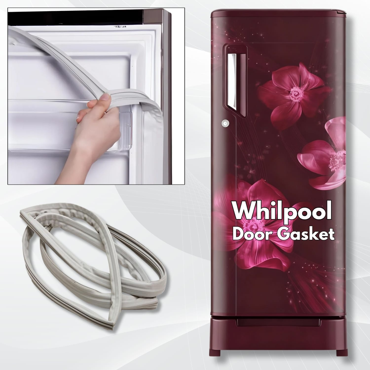 Whirlpool 190 Litre Single Door Refrigerator (Push to Lock) Gasket (Size: 19.5 W. × 43 H. INCH.)